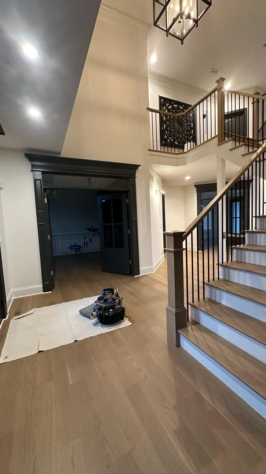 Painted staircase and foyer