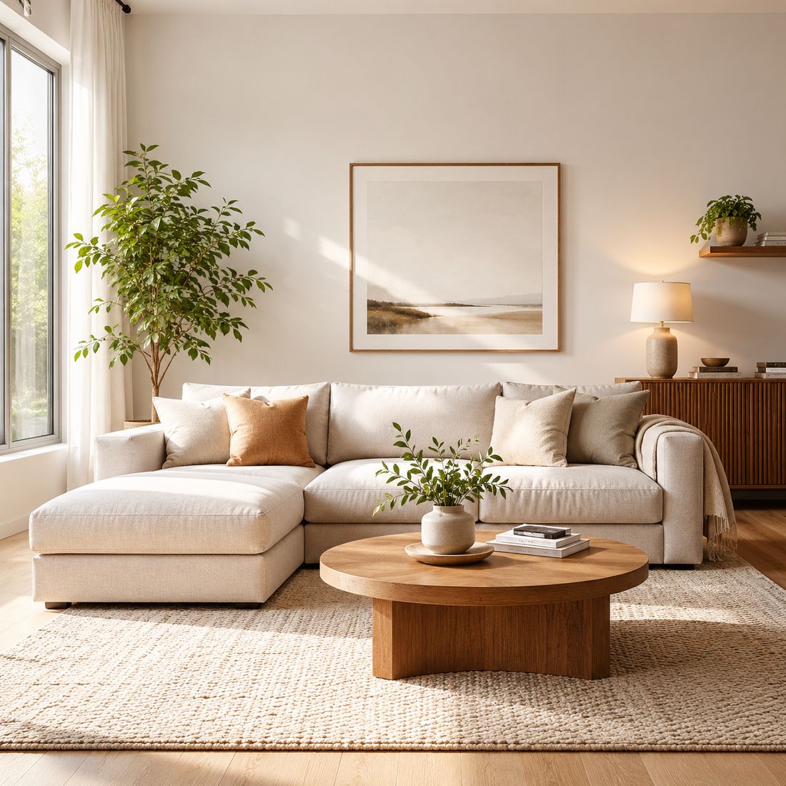Freshly painted living room in a family home